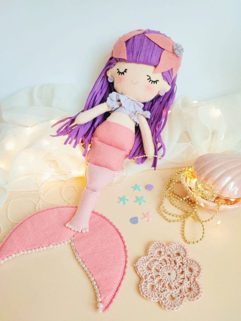 Iris Articulated Felt Mermaid Doll for Children image 5