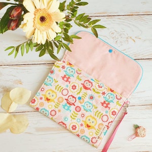 Personalized diaper and wipes pouch owl image 2