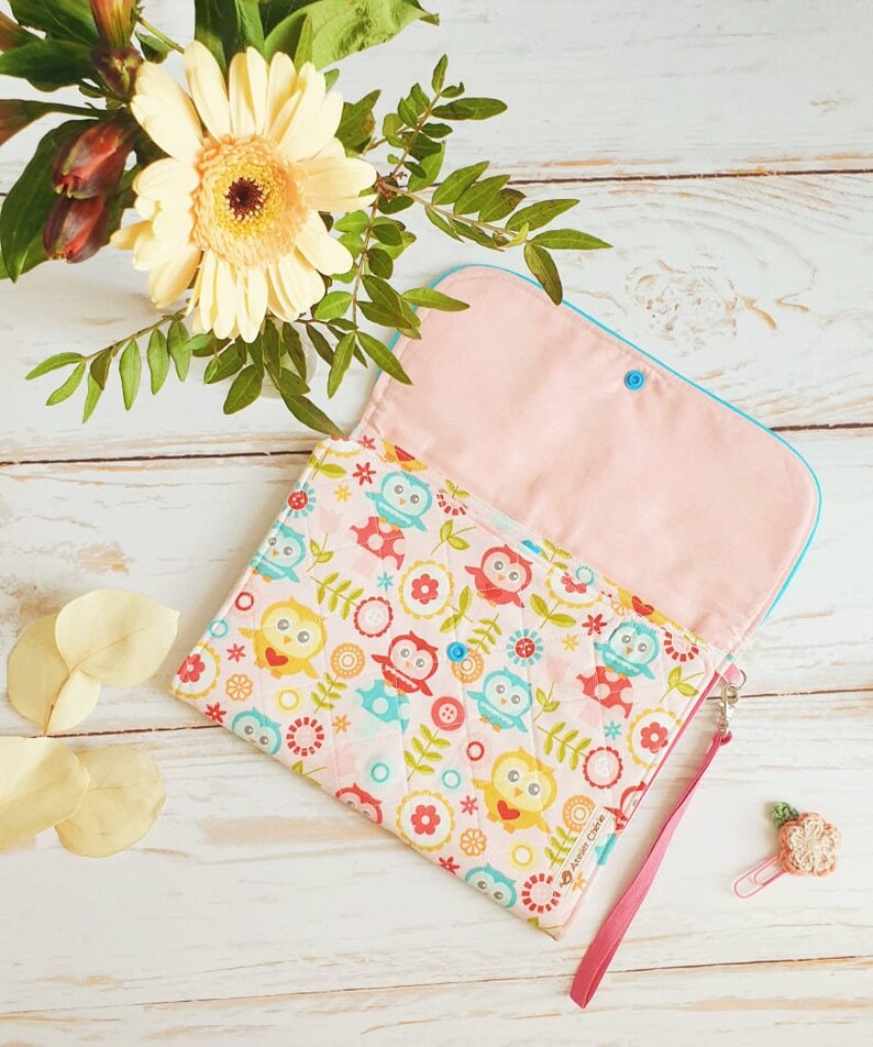 Personalized diaper and wipes pouch owl image 2