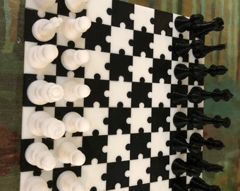 Juego de ajedrez de rompecabezas impreso en 3D