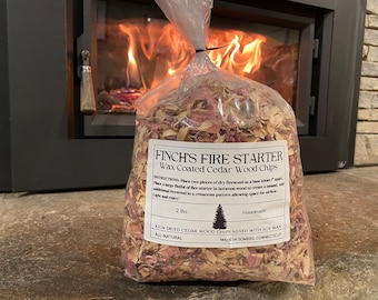 FIRE STARTER - Wax Coated Cedar Wood Chips - 2 LBS