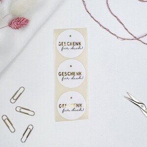 Sticker "Geschenk für dich" Aufkleber Geschenk Weihnachten Goldfolie Stern