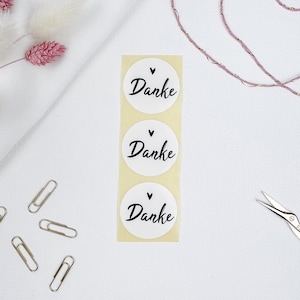 Aufkleber Sticker "Danke" mit Herz