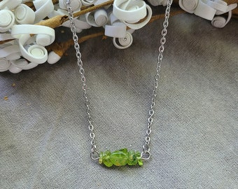 Peridot Chip Birthstone Necklace