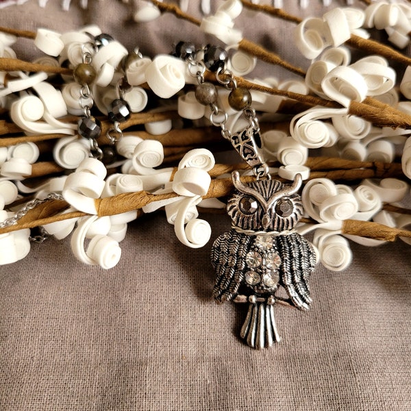 Glinting Owl Choker Necklace