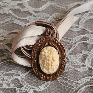 Floral Cameo Necklace