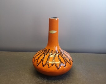 Kreutz UFO Vase Keramik ceramic orange fat lava west german pottery design 60s 60er 70s 70er vintage