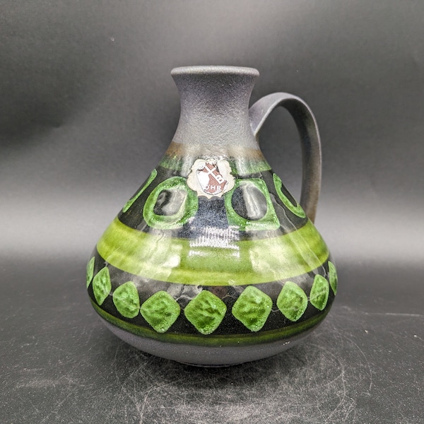Dümler & Breiden 380 15 Vase ceramic ceramics black green west german pottery fat lava era design 60s 60s 70s 70s wgp vintage