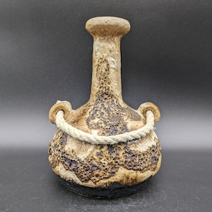 Dümler Breiden 1105/22 vase ceramic ceramic black brown west german pottery fat lava design 70s 70s vintage wgp dumler