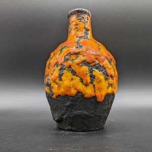 Marei 4100 vase ceramic ceramics orange black west german pottery fat lava design 60s 60s 70s 70s vintage