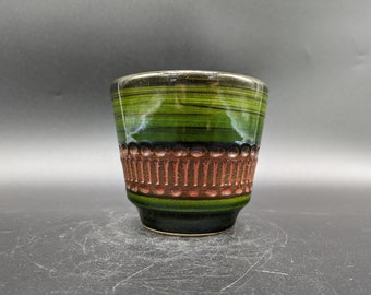 Dümler Breiden 700/10 cachepot planter pot ceramic green brown west german pottery design 60s 60s 70s 70s vintage vtg