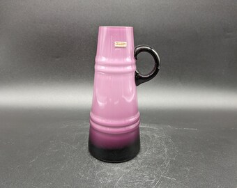 Friedrich crystal glass vase purple inside white space age pop art design 70s 70s vintage