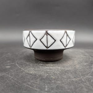 BKW Böttger Keramik Übertopf planter pot Cachepot Keramik black white west german pottery design 50s 50er 60s 60er wgp vintage #30