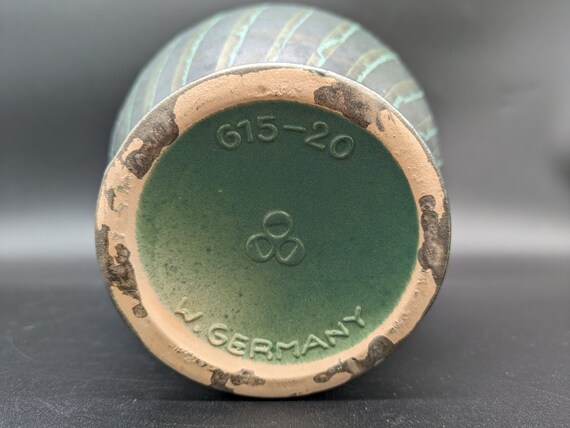 Scheurich 615-20 Vase Ceramic Ceramics Black Green West German