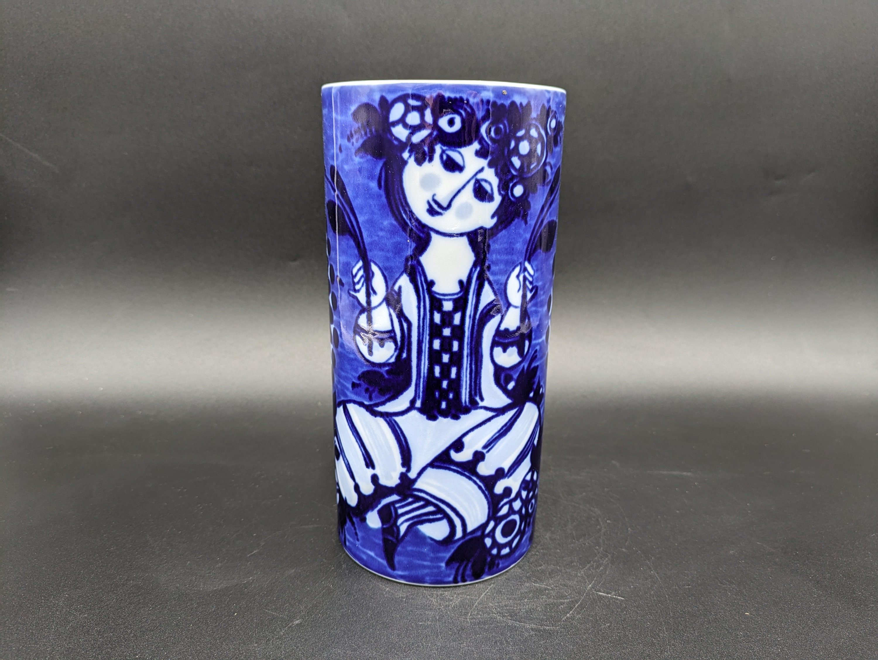 Rosenthal Studio Line Vase Porcelain cobalt blue white Björn Wiinblad design 70s 70s vintage