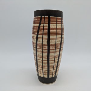 VEB Haldensleben 3189 B Vase Ceramic brown beige black east german pottery GDR design 70s 70s vintage DDR egp fat lava era
