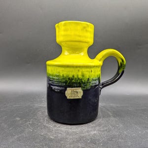 Walter Becht vase ceramic ceramics yellow blue west german pottery design 60s 60s 70s 70s wgp vintage