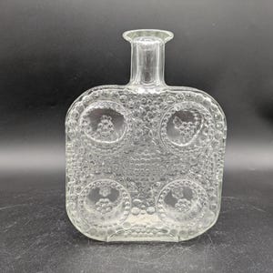 Riihimäen Lasi Grapponia Glass Vase Clear Finland Nanny Still