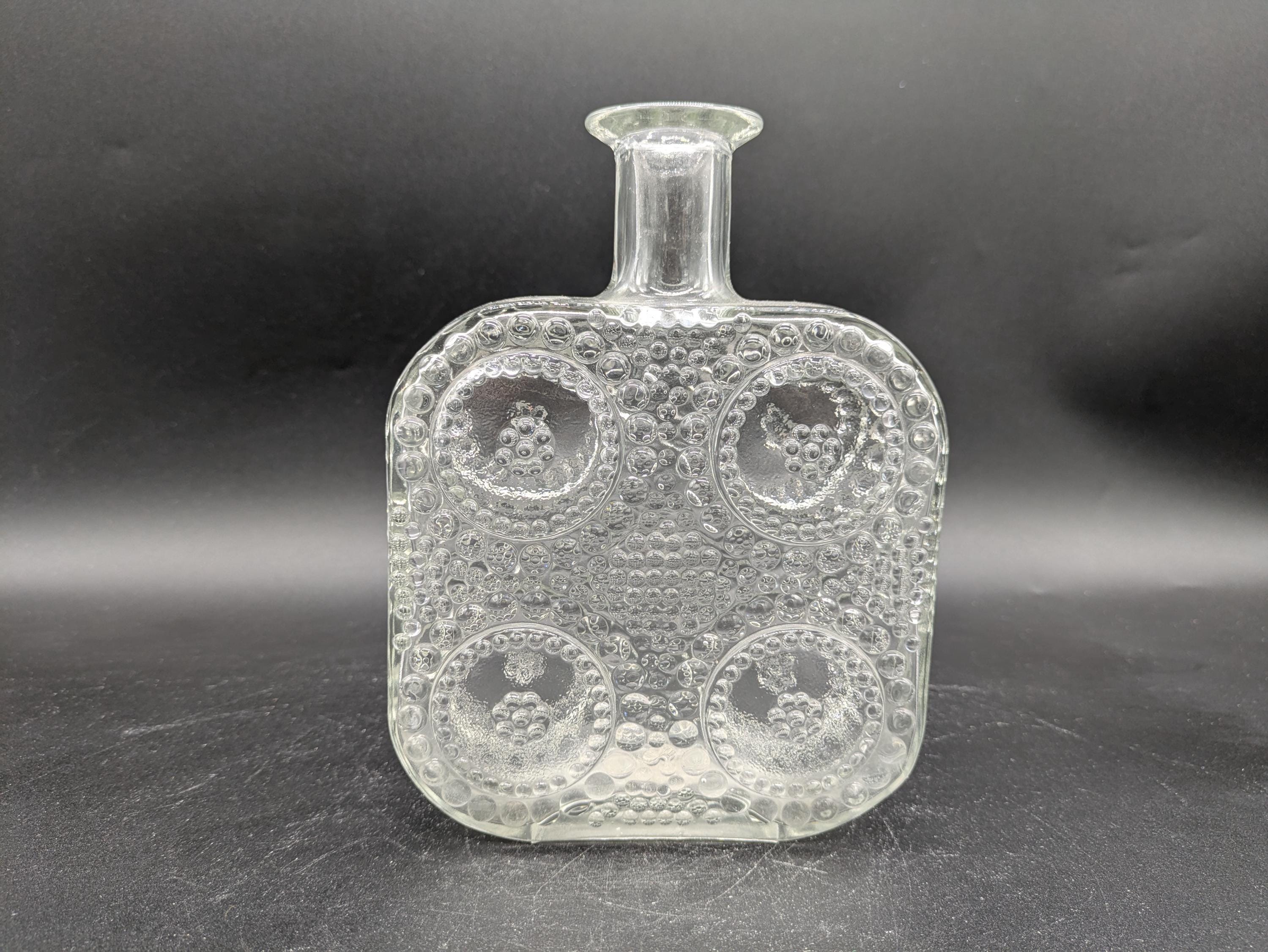 Riihimäen Lasi Grapponia Glass Vase Clear Finland Nanny Still