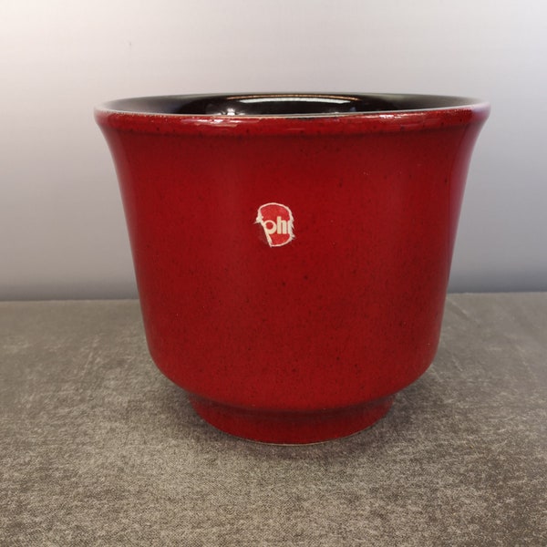 Fohr cachepot planter 15.5 cm ø red ceramic ceramics west german pottery design 60s 60s 70s 70s vintage vtg