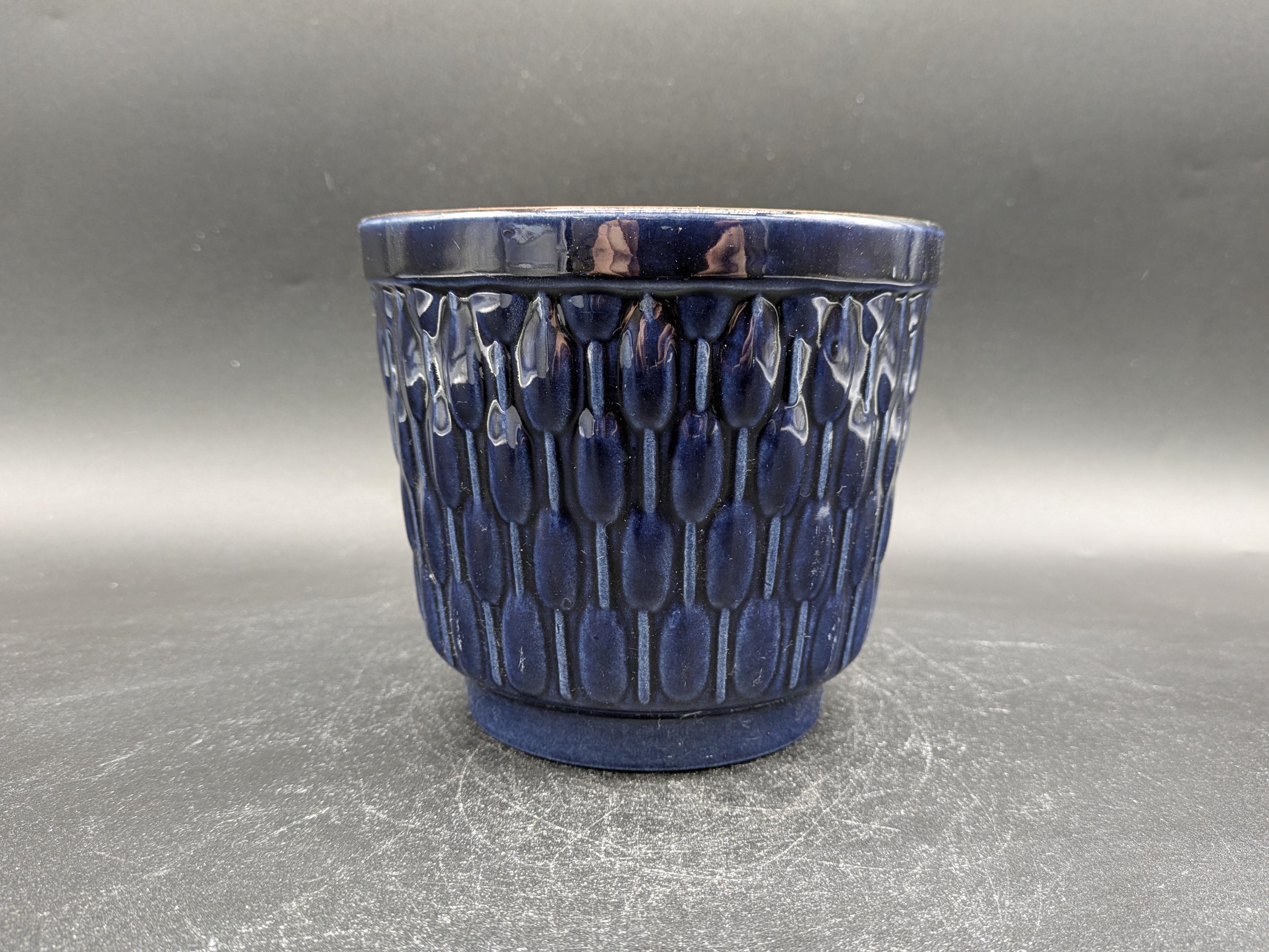 Carstens 716-14 planter ceramic cachepot planter blue ceramics west german pottery design 60s 60s 70s 70s vintage vtg