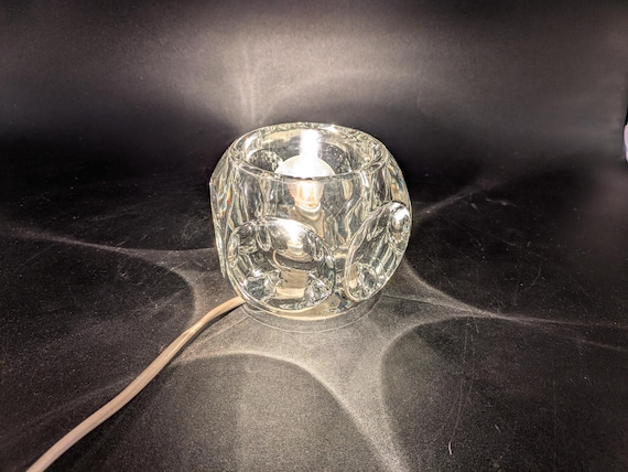 Peill Putzler Glas sechseck Kreise Lampe lamp Tischlampe west german space age design 70s 70er vintage vtg