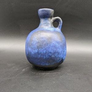 Ruscha 333 vase ceramic blue black west german pottery fat lava design 60s 60s 70s 70s vintage image 3