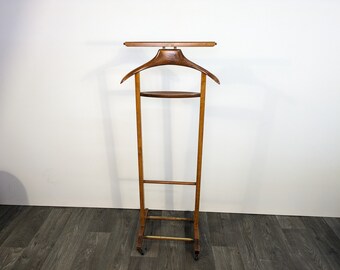 Fratelli Reguitti valet stand clothes rack wood mid century mcm Italy design 60s 60s vintage vtg marked