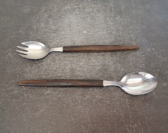 Salad server salad servers wood stainless steel mid century design 50s 50s 60s 60s 70s 70s vintage