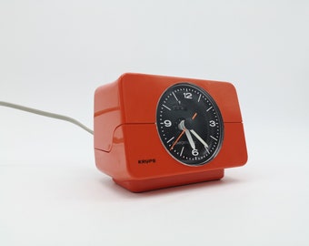 Krups 672 alarm clock comfortime 3 push me red POP Art Space Age design 70s 70s vintage vtg