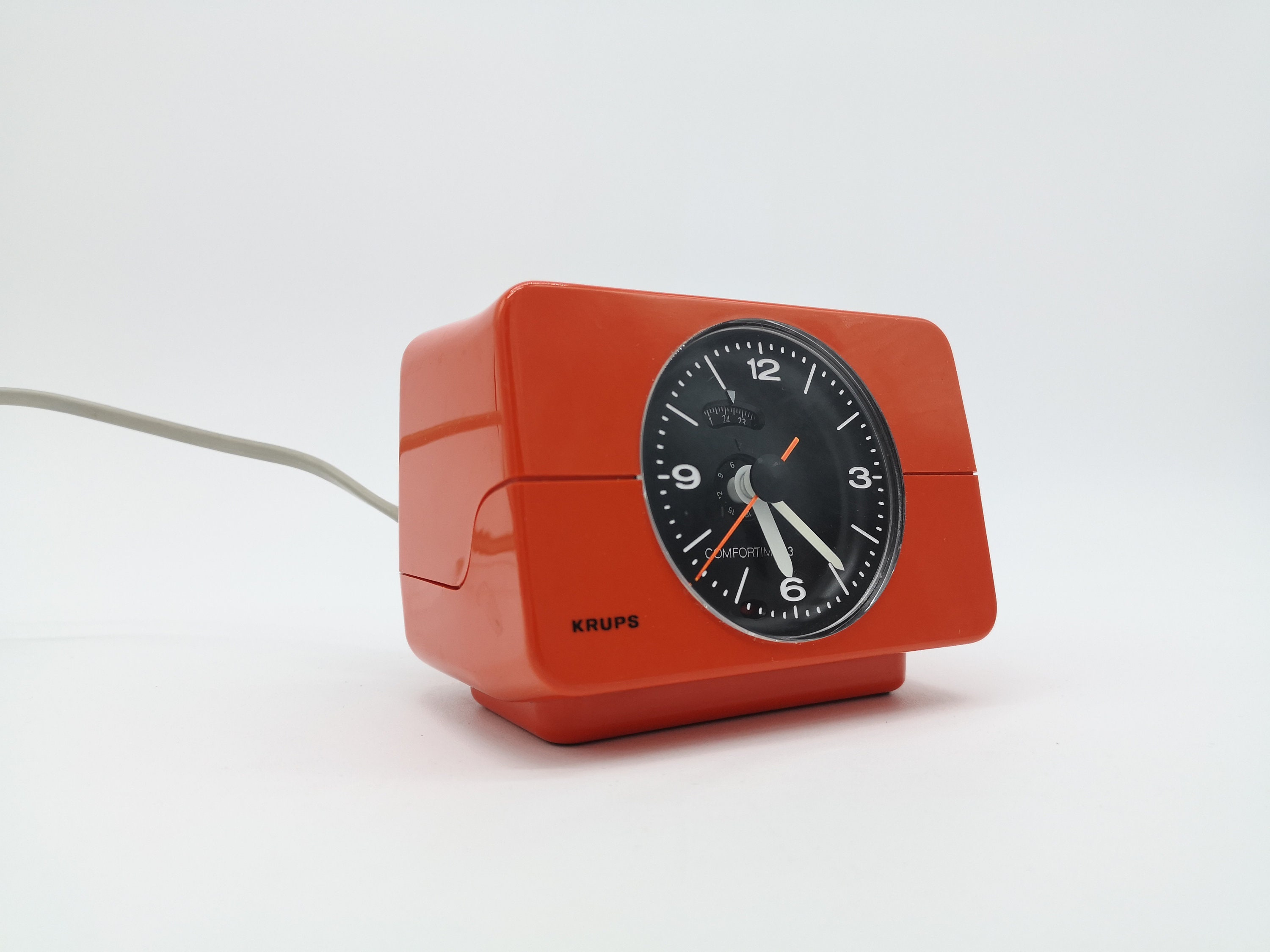 Krups 672 alarm clock comfortime 3 push me red POP Art Space Age design 70s 70s vintage vtg