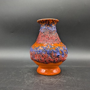 Bay 66 14 vase ceramic ceramics orange blue red west german pottery design 60s 60s 70s 70s wgp fat lava