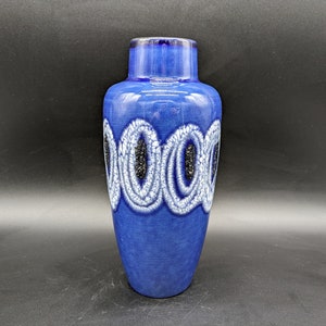 Scheurich 517-30 vase ceramic blue black white ceramic mid century german pottery design 60s 60s 70s 70s vintage wgp