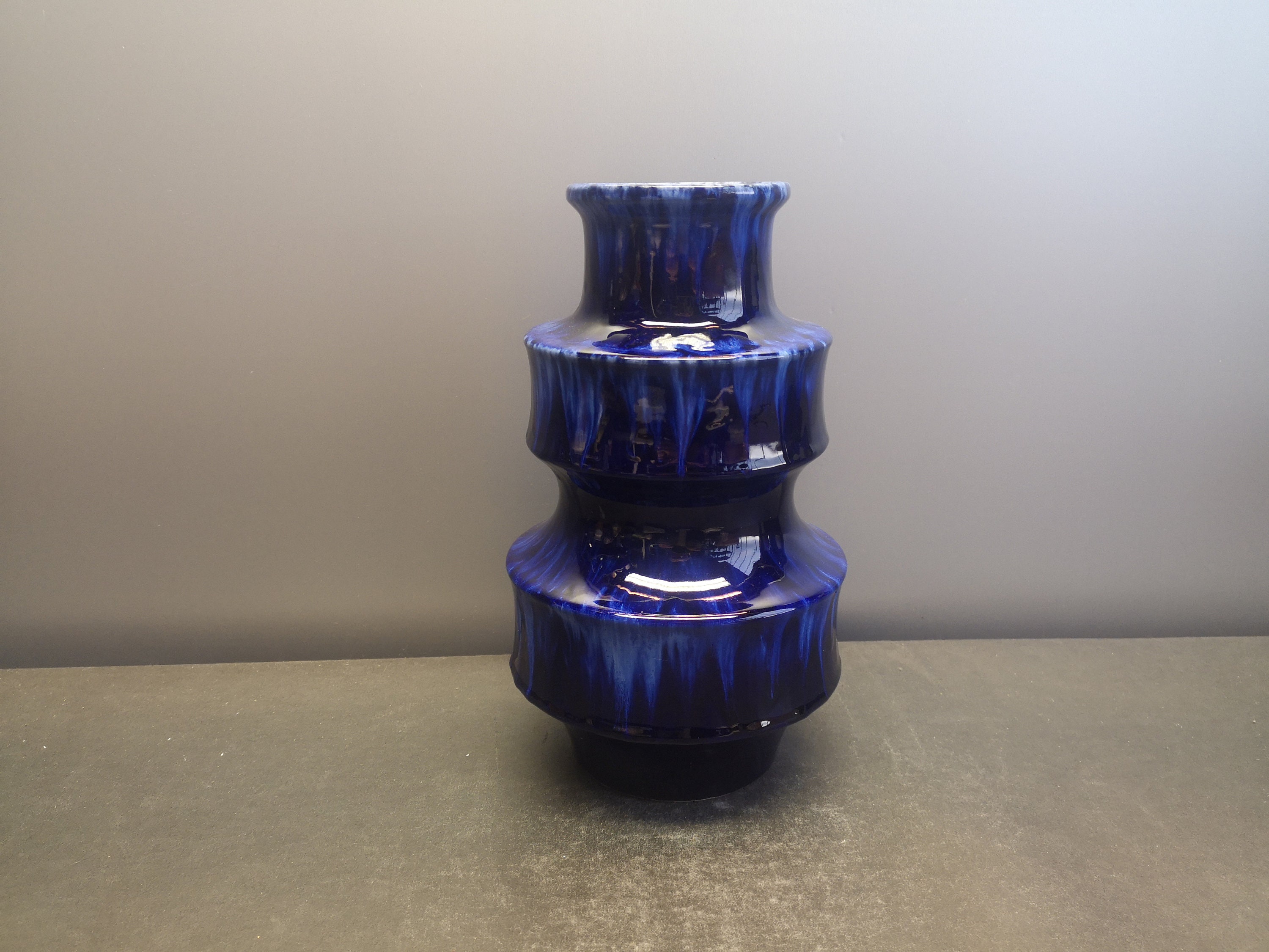 Scheurich 267-25 Vase Keramik ceramic Pagode blau west german