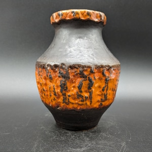 Carstens Tönnieshof 217-16 Vase Ceramic orange black ceramic west german pottery design 60s 60s70s 70s vintage