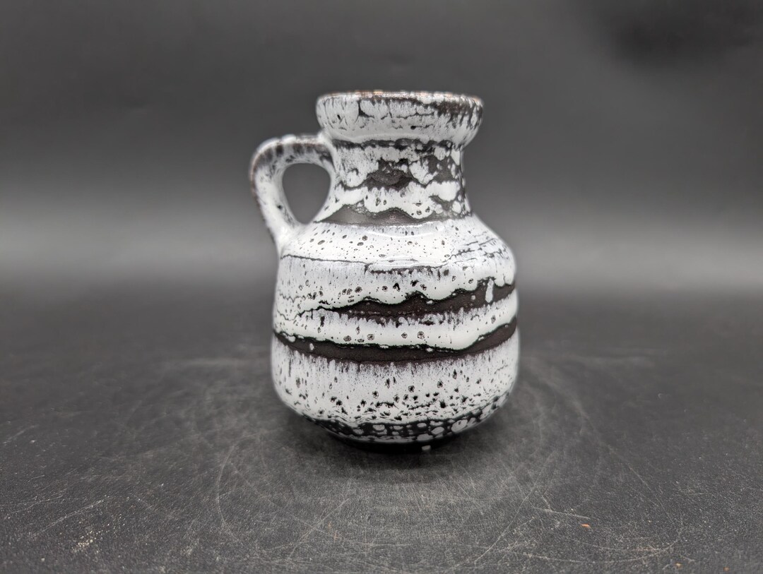 Carstens Tönnieshof Vase, Ceramic, Black and White, West German