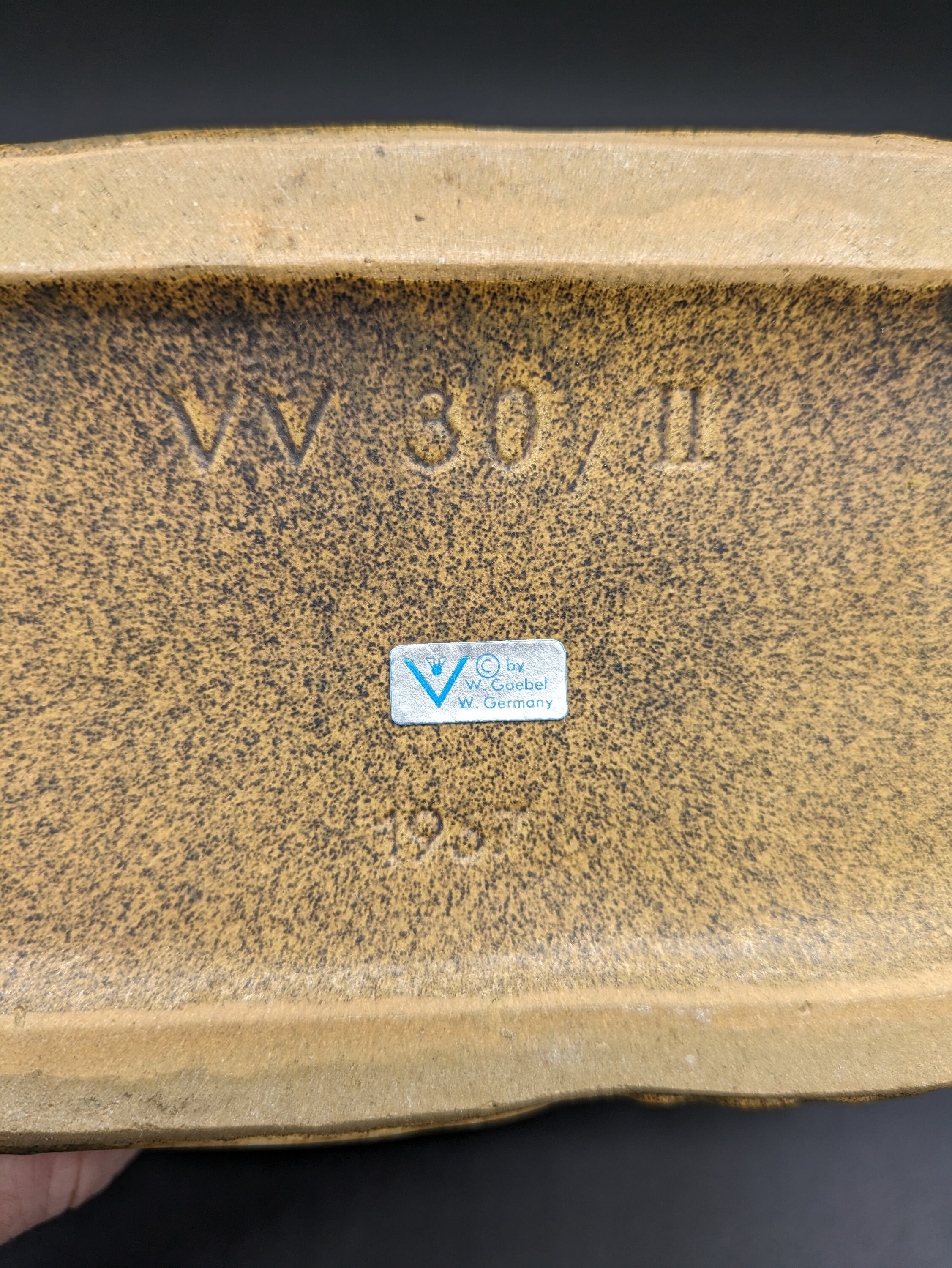 ゲーベル VV 30 2 花瓶 セラミック ブラウン ブルー スクエア W.Goebel