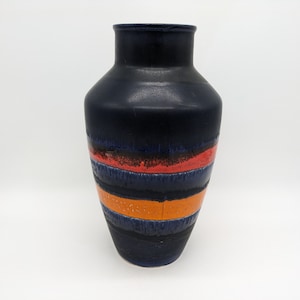 Carstens Tönnieshof 1233-34 vase ceramic red orange blue ceramic west german pottery design 60s 60s 70s 70s vintage
