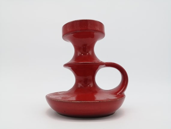 【ドイツ 赤いキャンドルスタンド】ミッドセンチュリー ヴィンテージ ドイツ 赤いキャンドルスタンド】ミッドセンチュリー ヴィンテージ