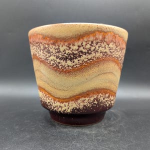 Maceta/huésped Dümler Breiden, cerámica beige/marrón, diseño de cerámica de Alemania Occidental, estilo vintage de los años 60/70.