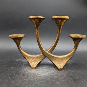 Harjes candle holder 4-armed bronze Brutalist mid-century modern design 60s 60s 70s 70s vintage