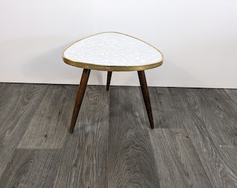 Flower stool kidney table side table 3 legs grey white mid century design 50s 50s 60s 60s vintage vtg rockabilly