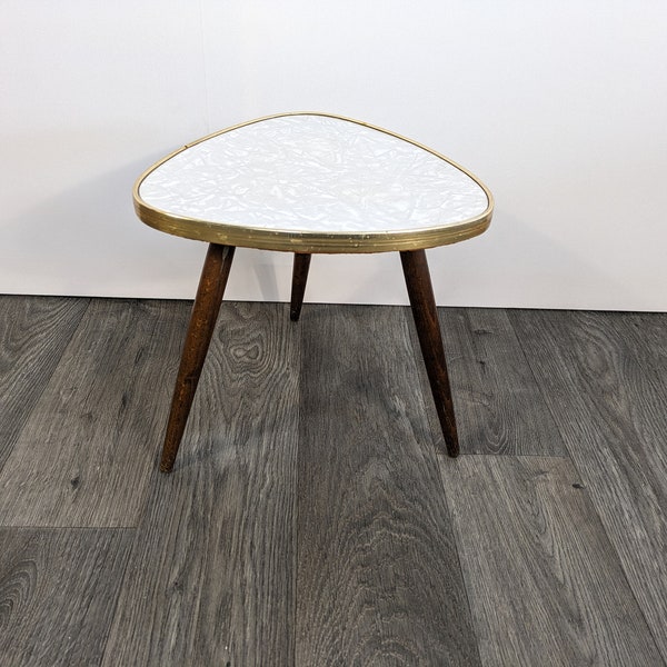 Flower stool kidney table side table 3 legs grey white mid century design 50s 50s 60s 60s vintage vtg rockabilly