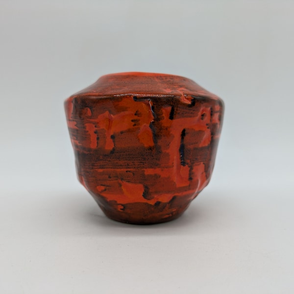Ilkra Vase ceramic orange black ceramic mid century west german pottery design 60s 60s 70s vintage