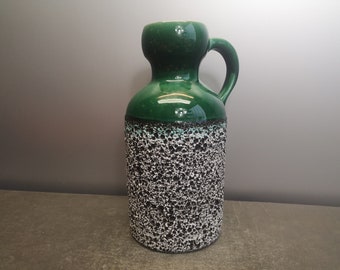 Marei 4303 Vase Keramik ceramics crusty black white green west german pottery fat lava design 70s 70s vintage