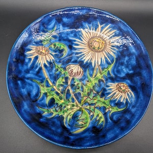 Hindelanger Keramik handcrafted wall plate dandelion ceramic mid century german pottery design 50s 50s 60s 60s vintage