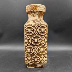 Bay 986-30 Vase Keramik beige braun eckig rectangular west german pottery design 60s 60er 70s 70er wgp fat lava era