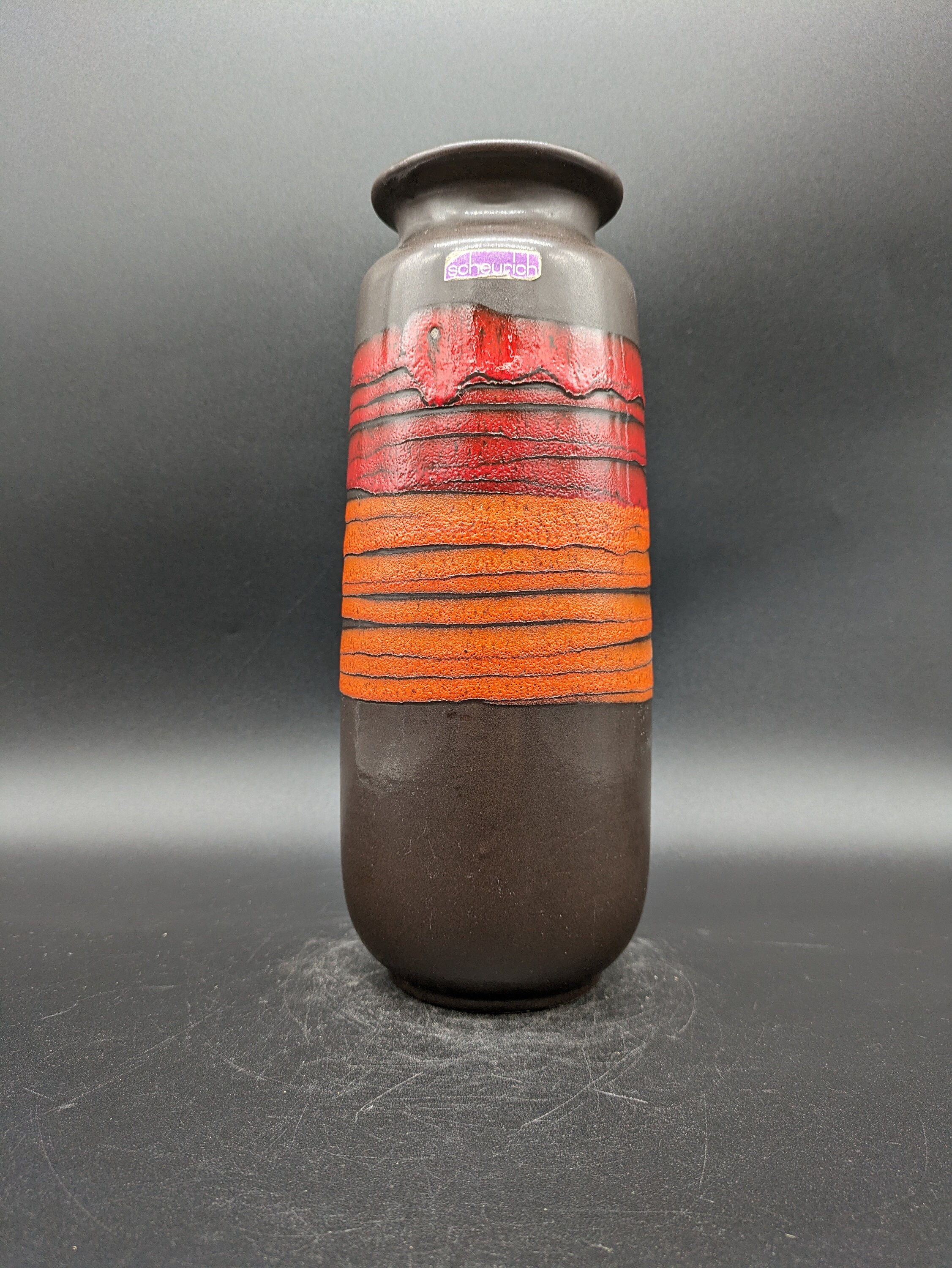 シューリッヒ 206-27 花瓶 セラミック 陶器 ブラック オレンジ レッド