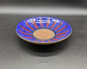 Dümler Breiden 226 25 bowl bowl ceramic red black blue west german pottery design 70s 70s vintage wgp dumler D&B fat lava era