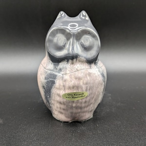 Otto Eule figure ceramic gray pink west German pottery design 80s 80s 90s 90s vintage